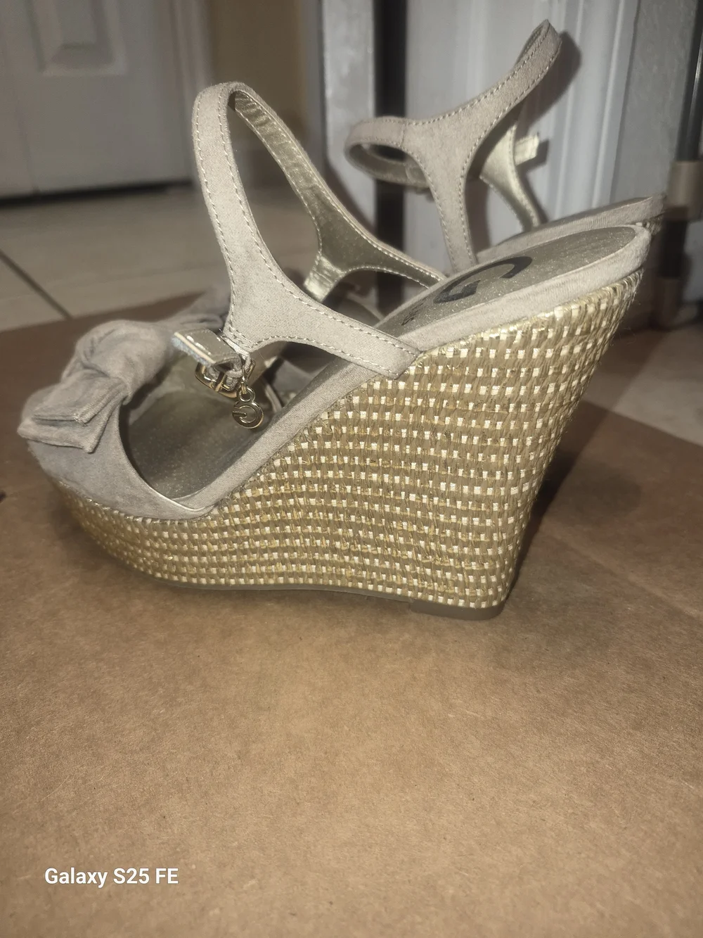 G by GUESS Taupe Knot Front Ankle-Strap Sandals - Women